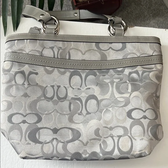 Coach Silver Signature Tote Bag - Picture 3 of 12